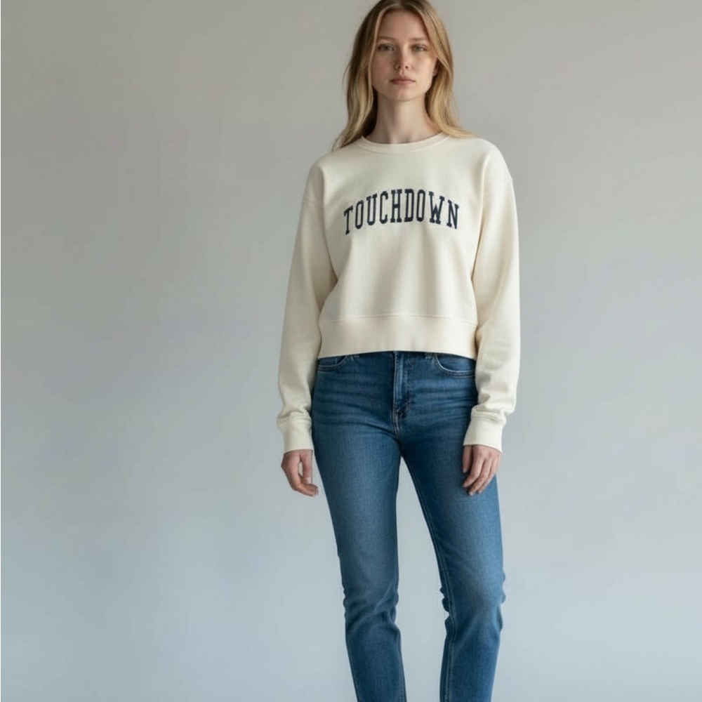 DOUBLE ZERO Touchdown Cropped Sweatshirt Size Medium